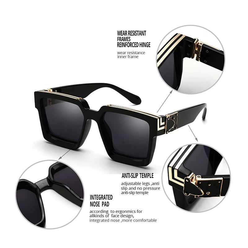 Pro Acme Luxury Brand Designer Square Sunglasses